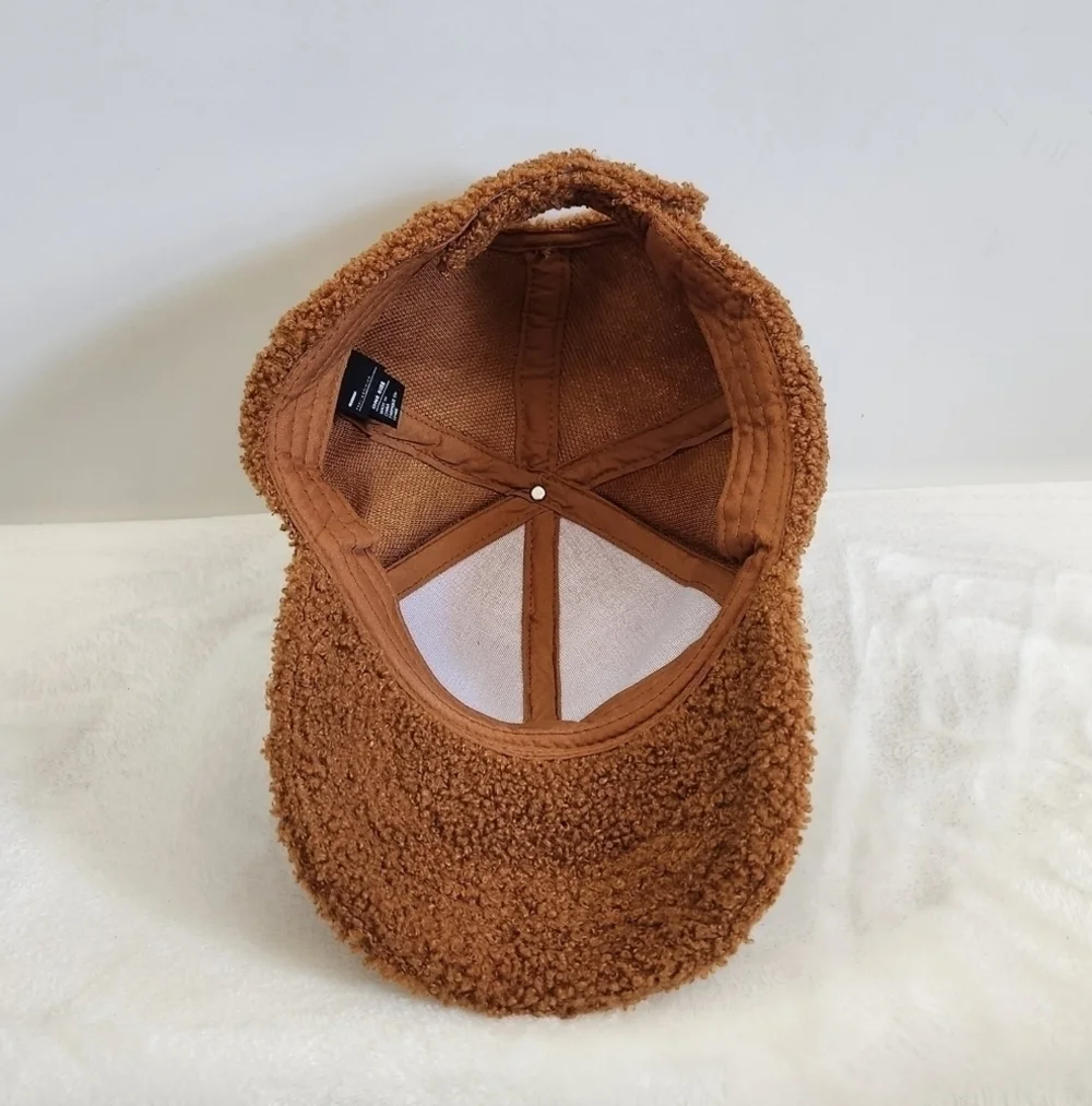Public Opinion Tan Toffee Teddy Fleece Fuzzy Women's Baseball Hat Cap